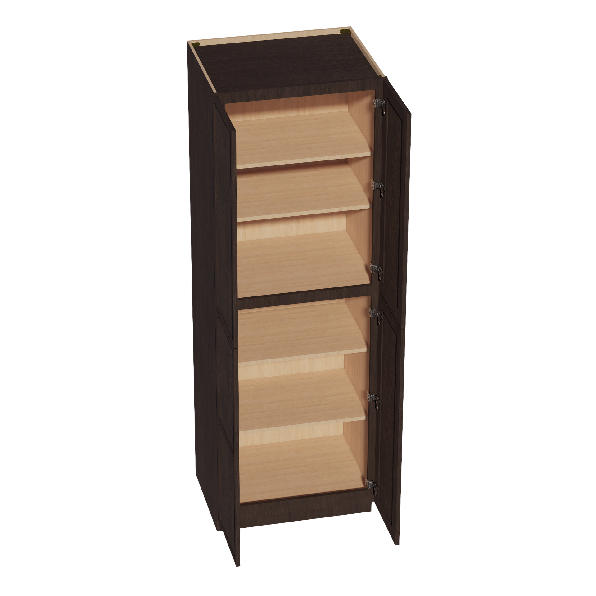 TP3090-SSE  Tall Shelf Pantry Cabinet 2 Door & 6 Sheleves - Slim Shaker Style - Espresso   30" W x 90"H x 24"D