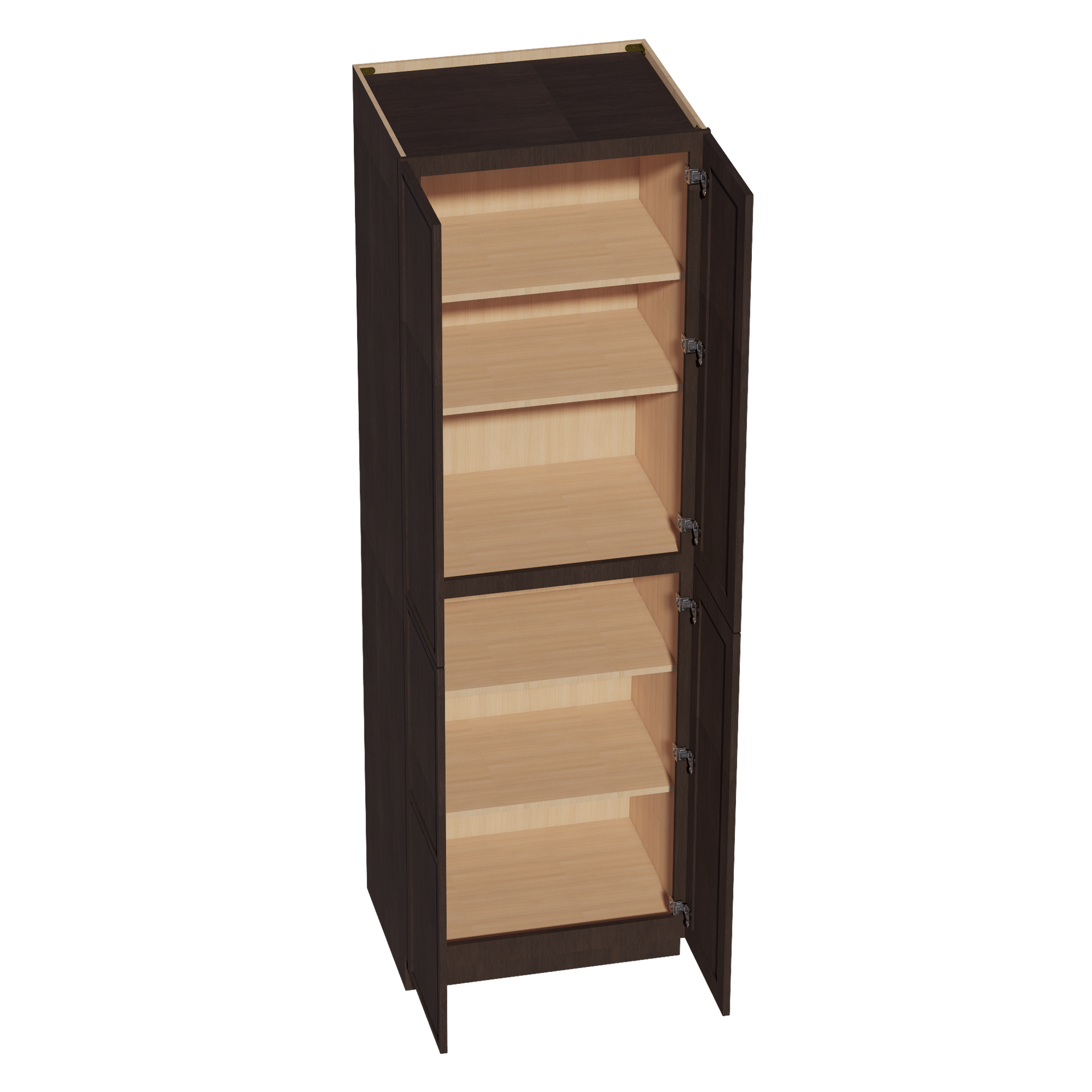 TP3096-SSE  Tall Shelf Pantry Cabinet 2 Door & 6 Sheleves - Slim Shaker Style - Espresso   30" W x 96"H x 24"D