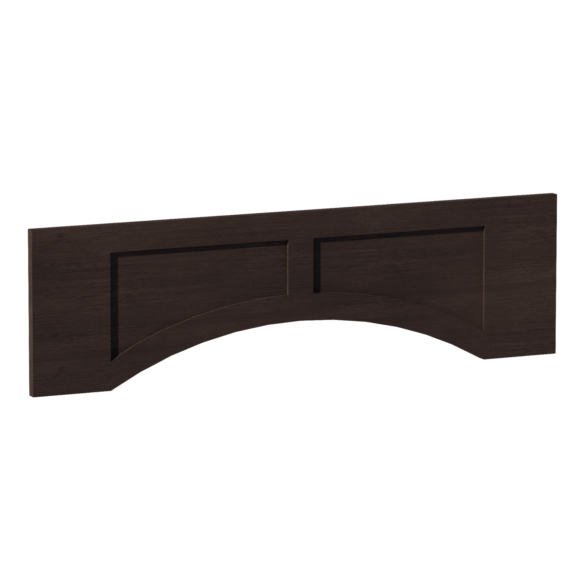VARP42-SSE  Arched Valance With Raised Panel - Slim Shaker Style - Espresso   42"W x 12"H x