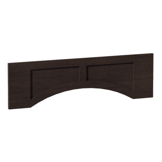 VARP42-SSE  Arched Valance With Raised Panel - Slim Shaker Style - Espresso   42"W x 12"H x