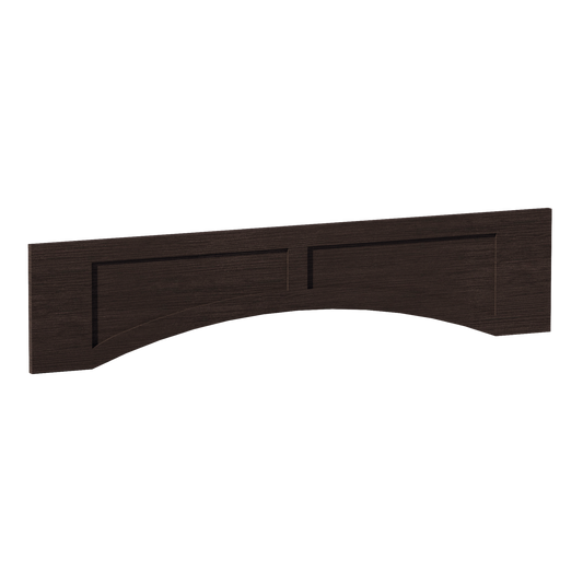 VARP54-SSE  Arched Valance With Raised Panel - Slim Shaker Style - Espresso   54"W x 12"H x