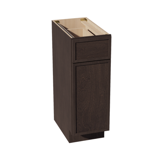 VB1221-SSE  Vanity Base Cabinet 1 Door & 1 Drawer - Slim Shaker Style - Espresso   12"W x 34-1/2"H x 21"D
