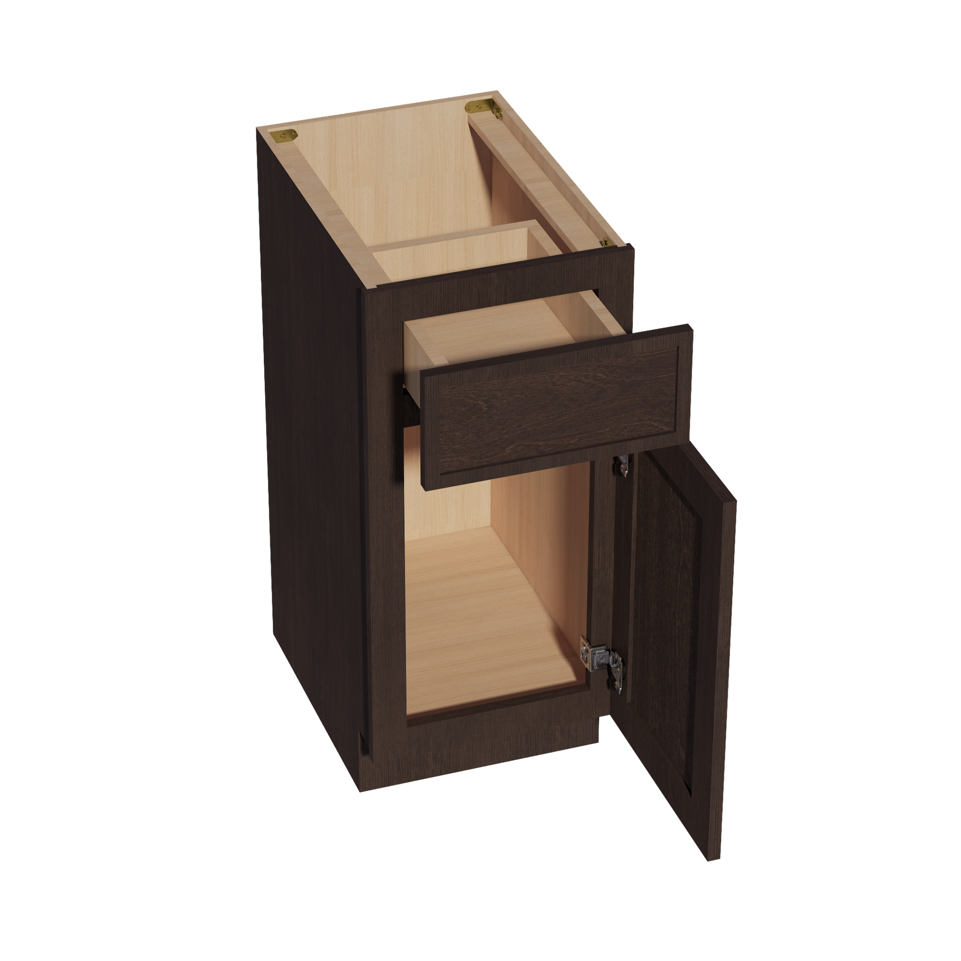 VB1521-SSE  Vanity Base Cabinet 1 Door & 1 Drawer - Slim Shaker Style - Espresso   15"W x 34-1/2"H x 24"D