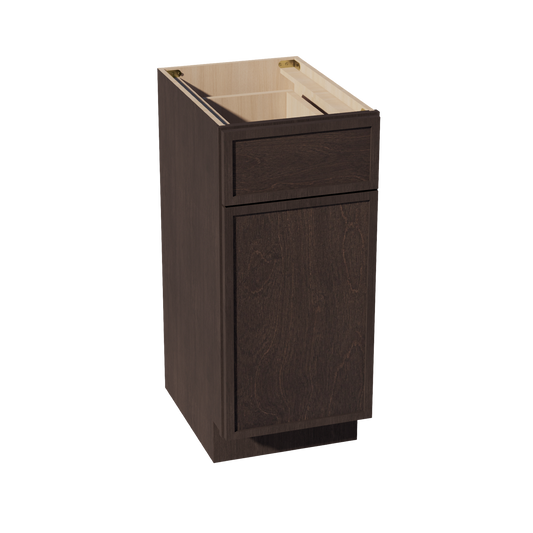 VB1521-SSE  Vanity Base Cabinet 1 Door & 1 Drawer - Slim Shaker Style - Espresso   15"W x 34-1/2"H x 24"D