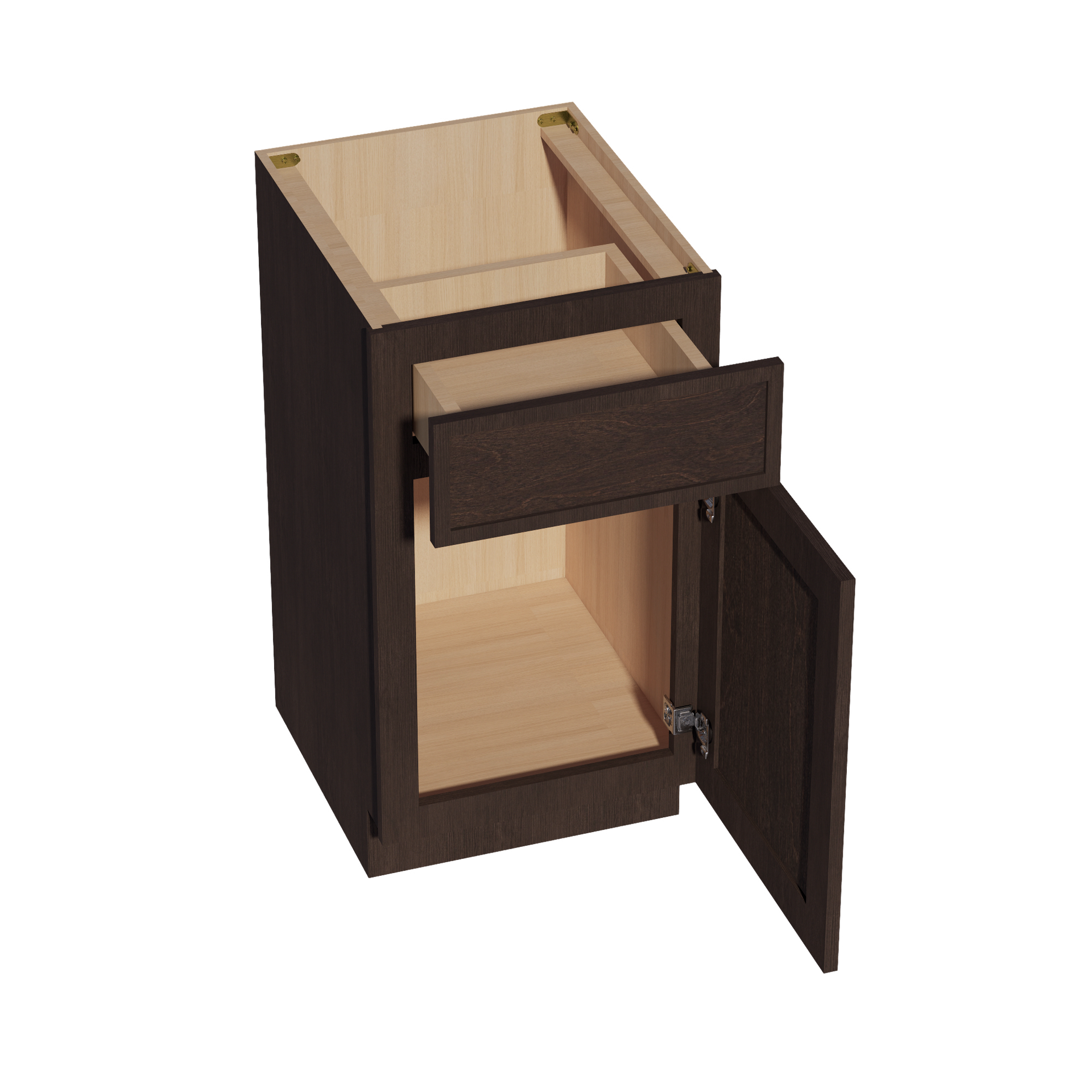 VB1821-SSE  Vanity Base Cabinet 1 Door & 1 Drawer - Slim Shaker Style - Espresso   18"W x 34-1/2"H x 24"D