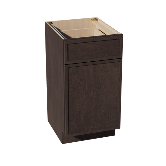 VB1821-SSE  Vanity Base Cabinet 1 Door & 1 Drawer - Slim Shaker Style - Espresso   18"W x 34-1/2"H x 24"D