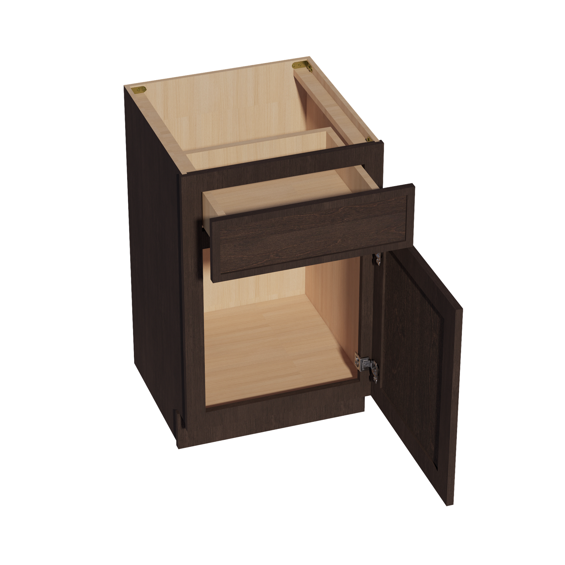 VB2121-SSE  Vanity Base Cabinet 1 Door & 1 Drawer - Slim Shaker Style - Espresso   21"W x 34-1/2"H x 24"D