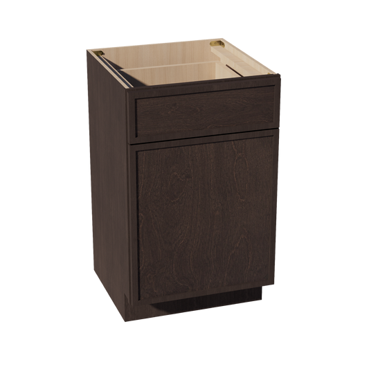 VB2121-SSE  Vanity Base Cabinet 1 Door & 1 Drawer - Slim Shaker Style - Espresso   21"W x 34-1/2"H x 24"D