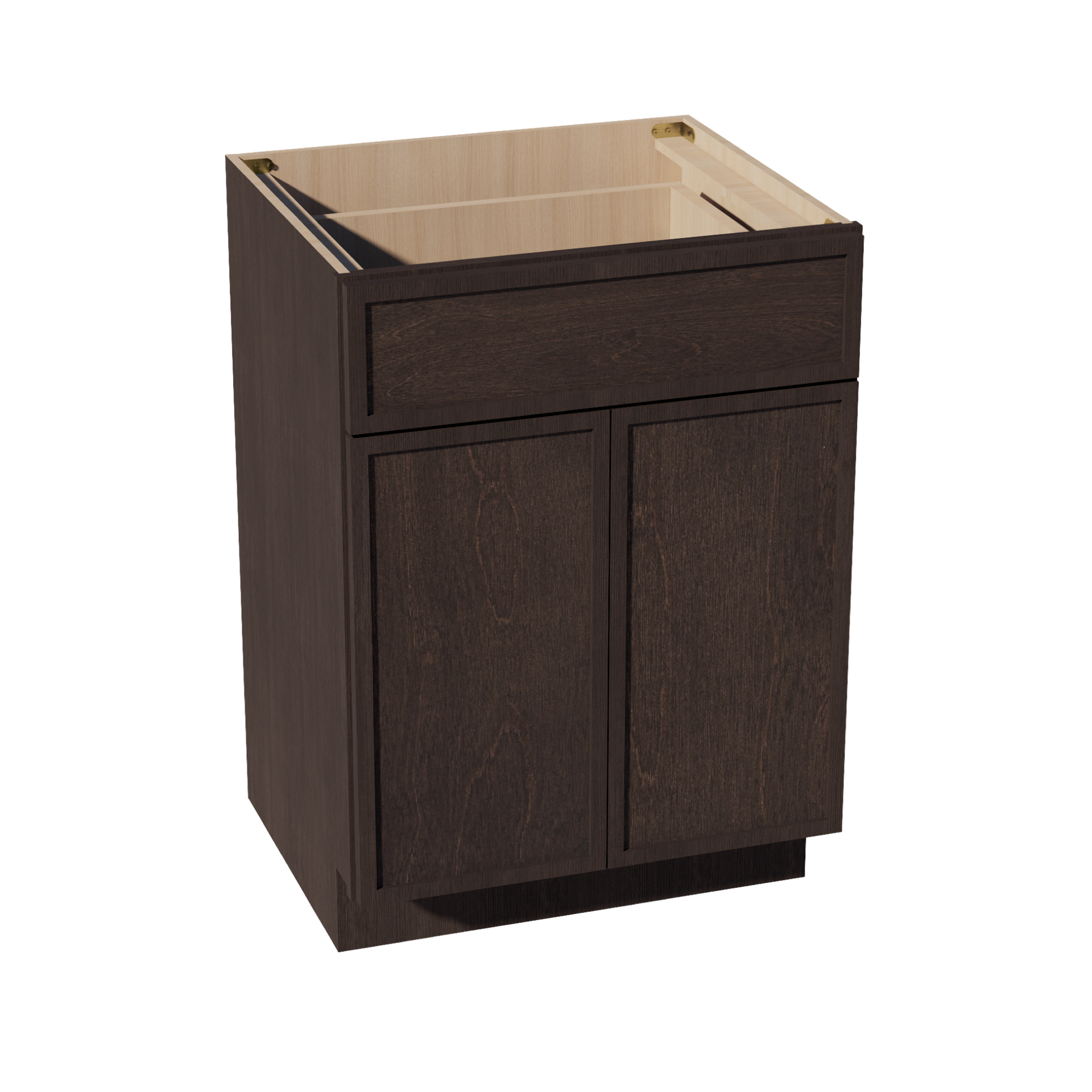VB2421-SSE  Vanity Base Cabinet 2 Doors & 1 Drawer - Slim Shaker Style - Espresso   24"W x 34-1/2"H x 24"D