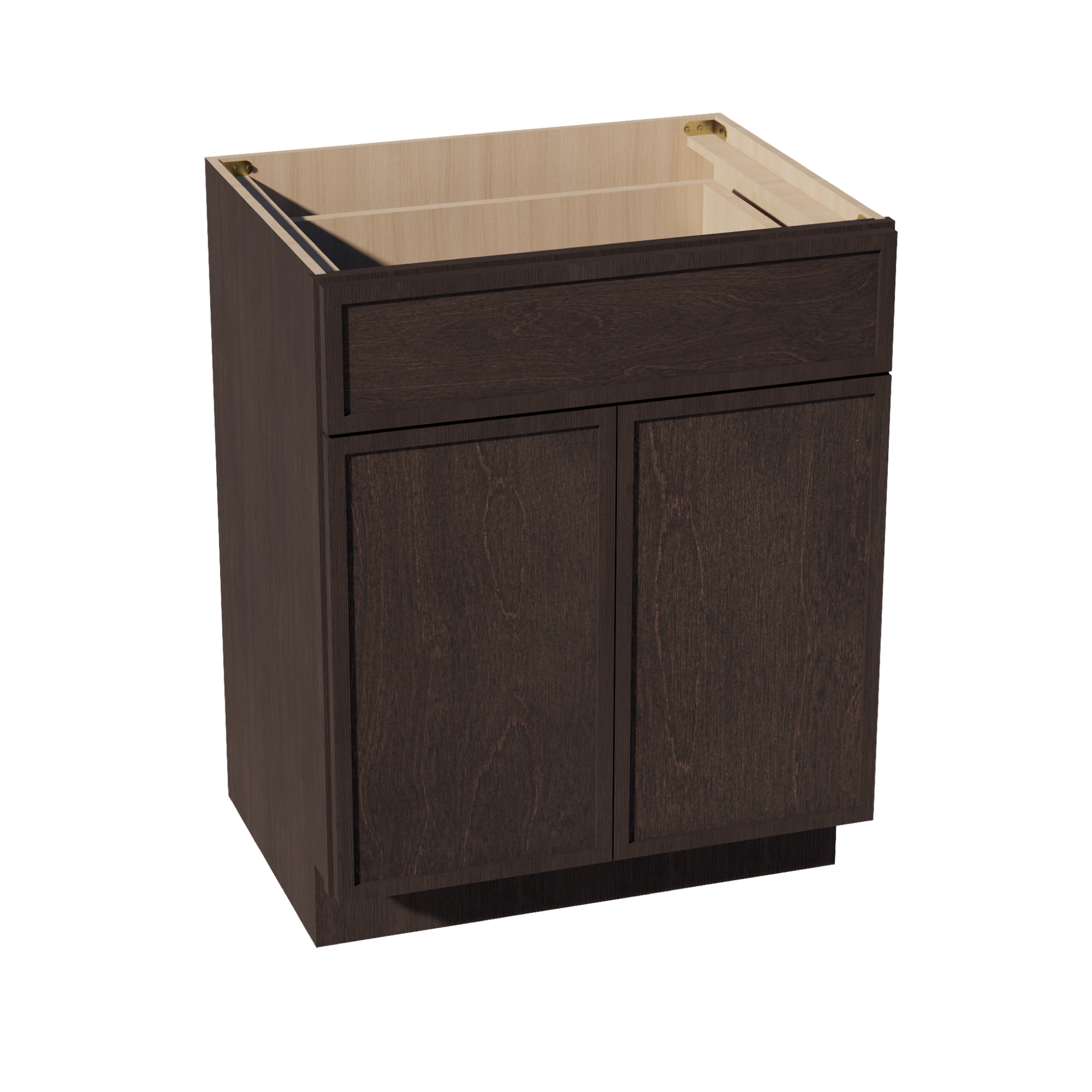 VB2721-SSE  Vanity Base Cabinet 2 Doors & 1 Drawer - Slim Shaker Style - Espresso   27"W x 34-1/2"H x 24"D