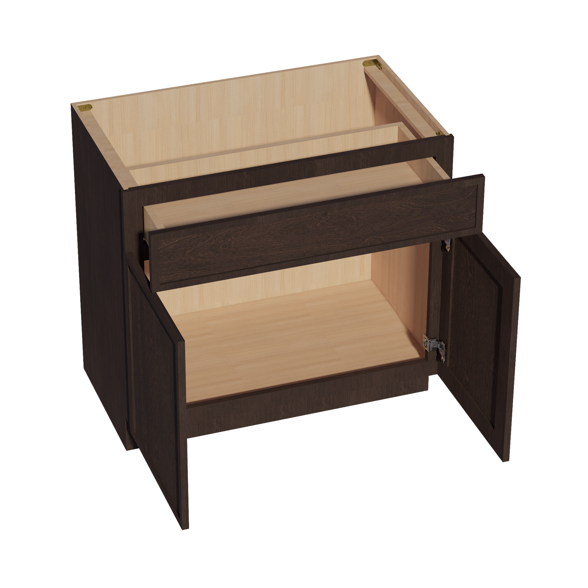 VB3621-SSE  Vanity Base Cabinet 2 Doors & 1 Drawer - Slim Shaker Style - Espresso   36"W x 34-1/2"H x 24"D