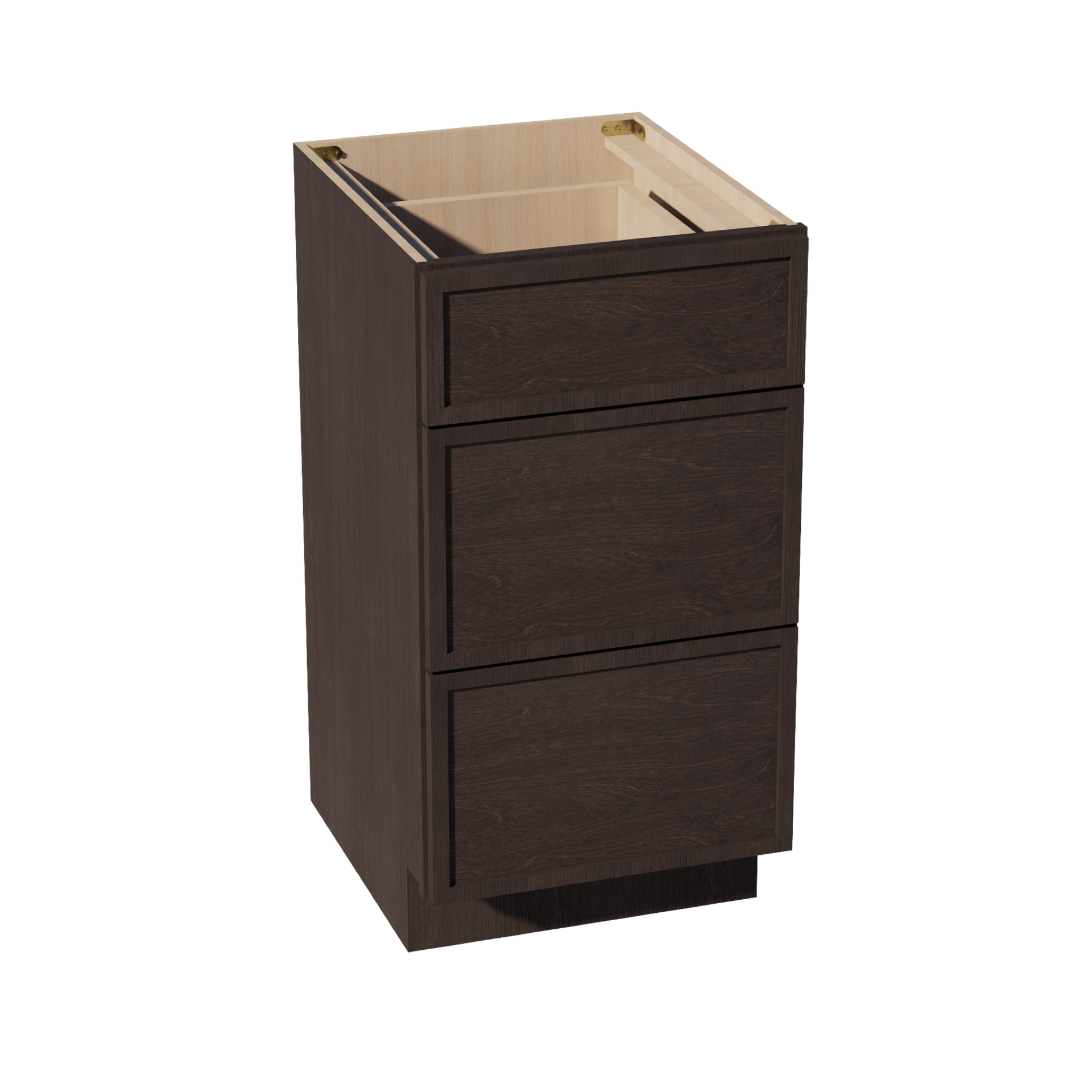 VDB1821-SSE  Vanity Base Cabinet 3 Drawers - Slim Shaker Style - Espresso   18"W x 34-1/2"H x 21"D