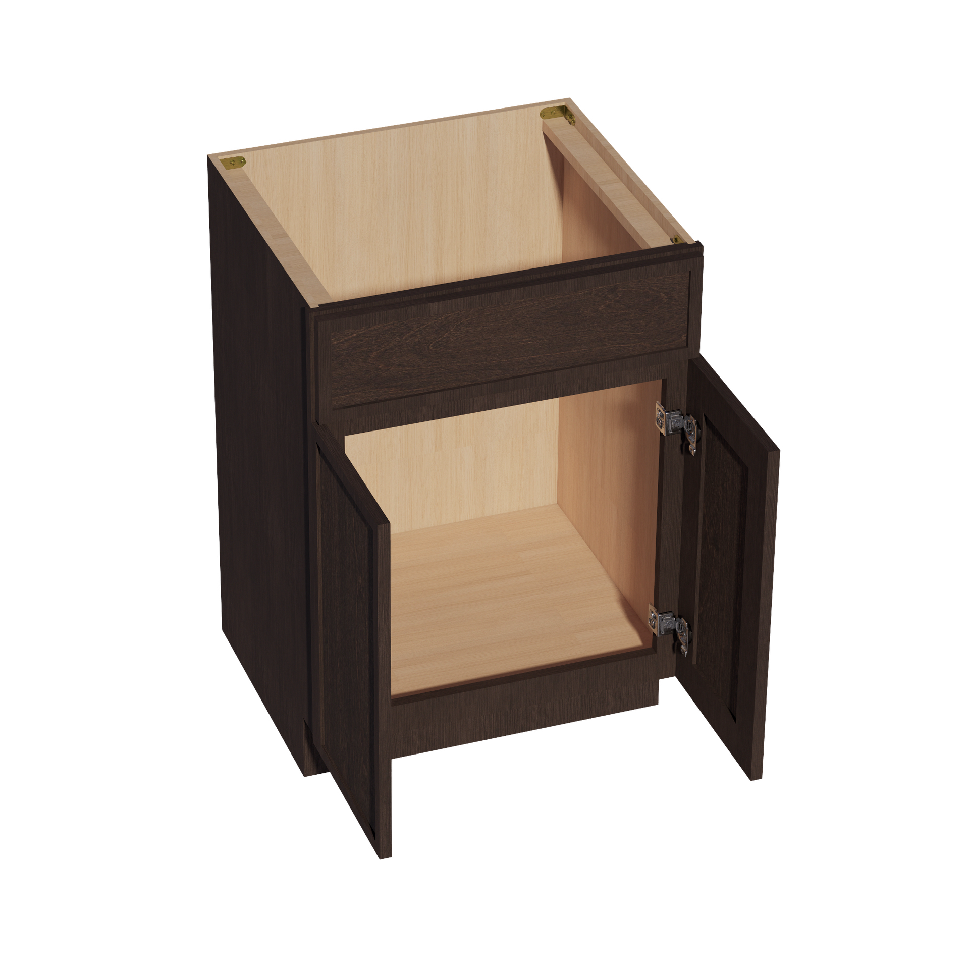 VSB2421-SSE  Vanity Sink Base 1 False Drawer & 2 Doors - Slim Shaker Style - Espresso   24"W x 34-1/2"H x 21"D