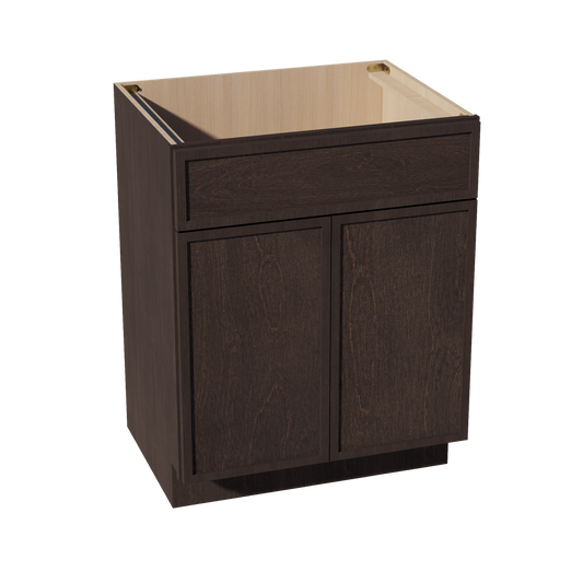 VSB2721-SSE  Vanity Sink Base 1 False Drawer & 2 Doors - Slim Shaker Style - Espresso   27"W x 34-1/2"H x 21"D