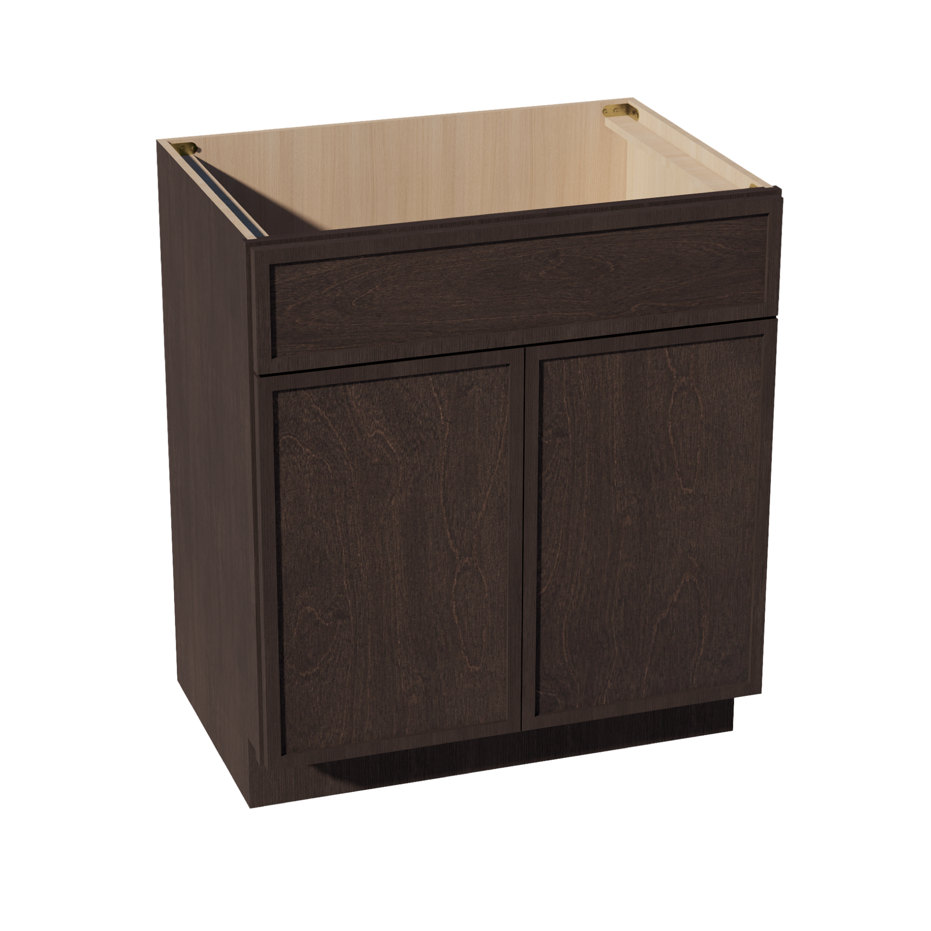 VSB3021-SSE  Vanity Sink Base 1 False Drawer & 2 Doors - Slim Shaker Style - Espresso   30"W x 34-1/2"H x 21"D