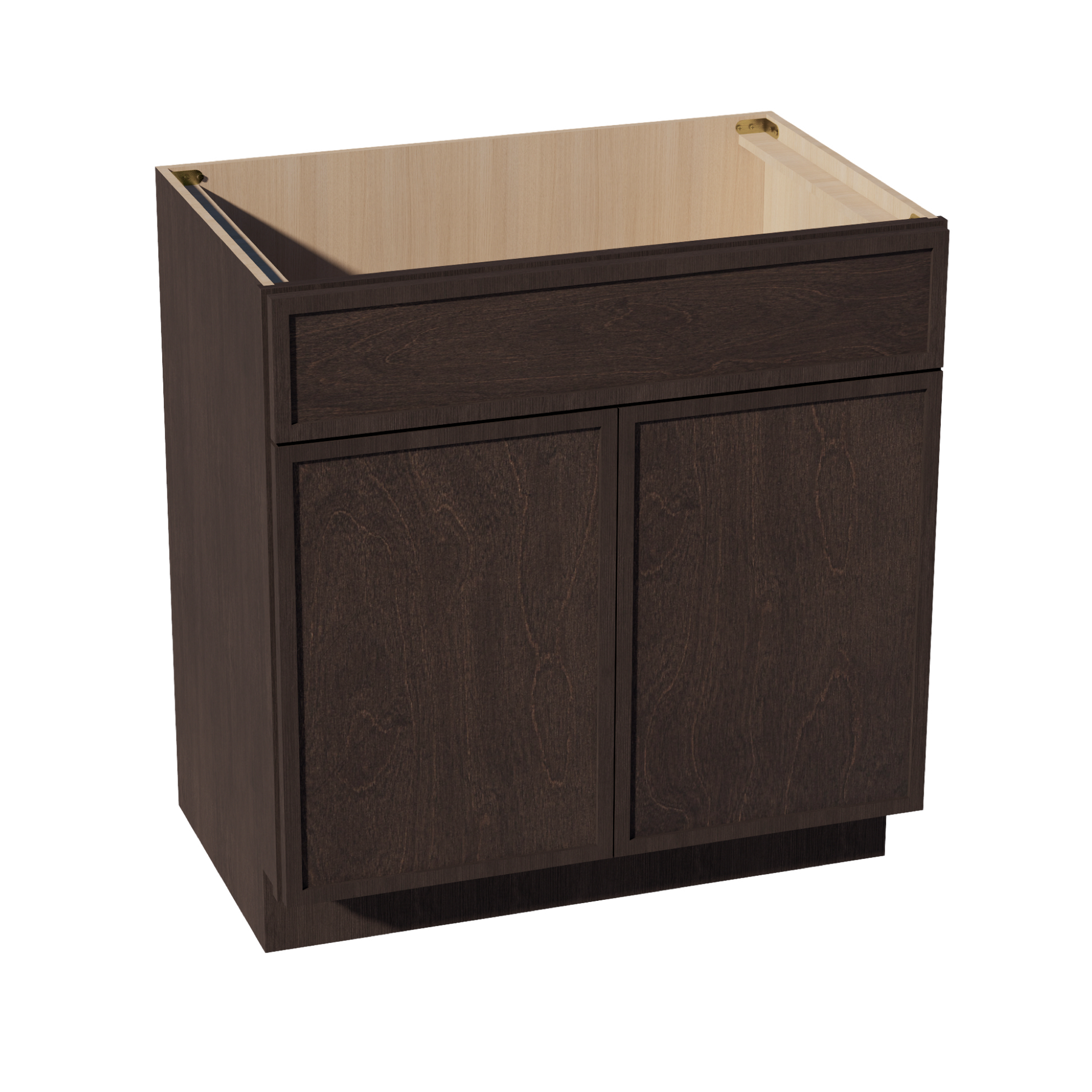 VSB3321-SSE  Vanity Sink Base 1 False Drawer & 2 Doors - Slim Shaker Style - Espresso   30"W x 34-1/2"H x 21"D