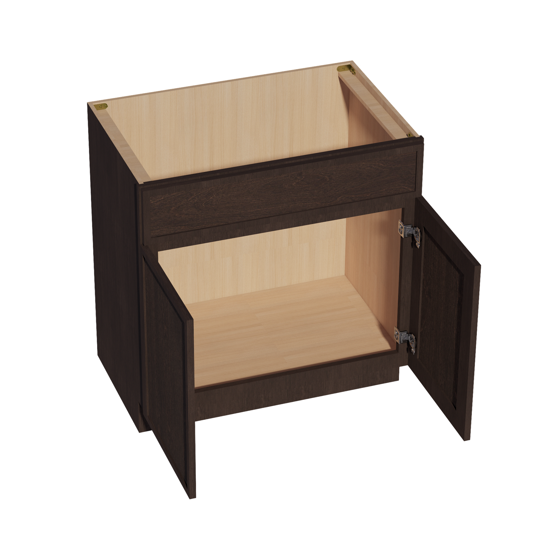 VSB3321-SSE  Vanity Sink Base 1 False Drawer & 2 Doors - Slim Shaker Style - Espresso   30"W x 34-1/2"H x 21"D