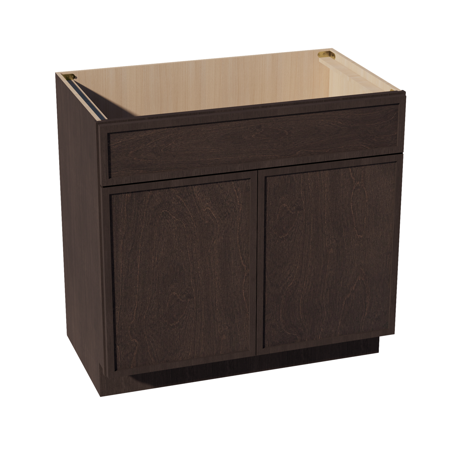 VSB3621-SSE  Vanity Sink Base 1 False Drawer & 2 Doors - Slim Shaker Style - Espresso   36"W x 34-1/2"H x 21"D