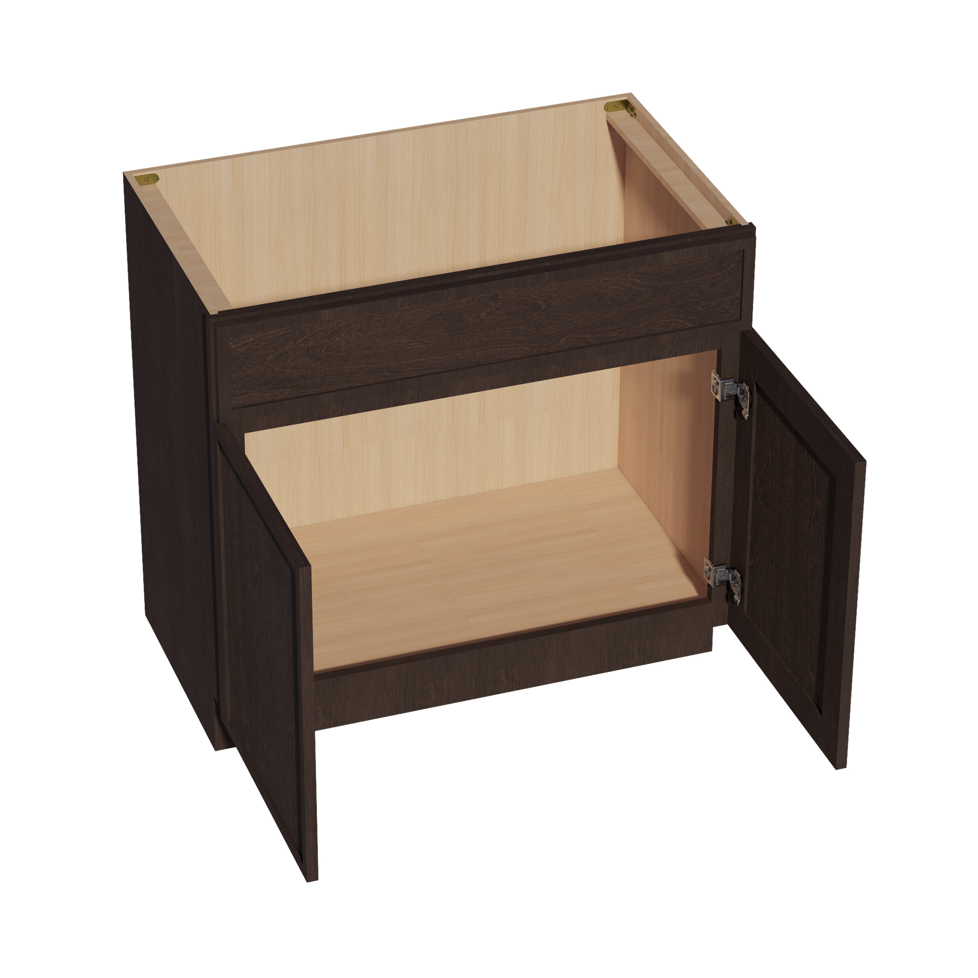 VSB3621-SSE  Vanity Sink Base 1 False Drawer & 2 Doors - Slim Shaker Style - Espresso   36"W x 34-1/2"H x 21"D