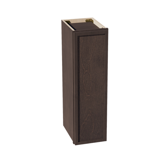 W0930-SSE  Wall Cabinet 1 Door & 2 Shelves - Slim Shaker Style - Espresso   09"W x 30"H x 12"D