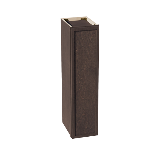 W0936-SSE  Wall Cabinet 1 Door & 2 Shelves - Slim Shaker Style - Espresso   09"W x 36"H x 12"D