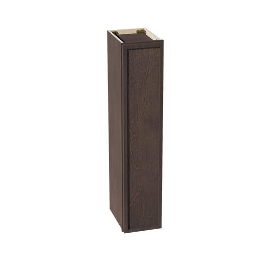 W0942-SSE  Wall Cabinet 1 Door & 2 Shelves - Slim Shaker Style - Espresso   09"W x 42"H x 12"D