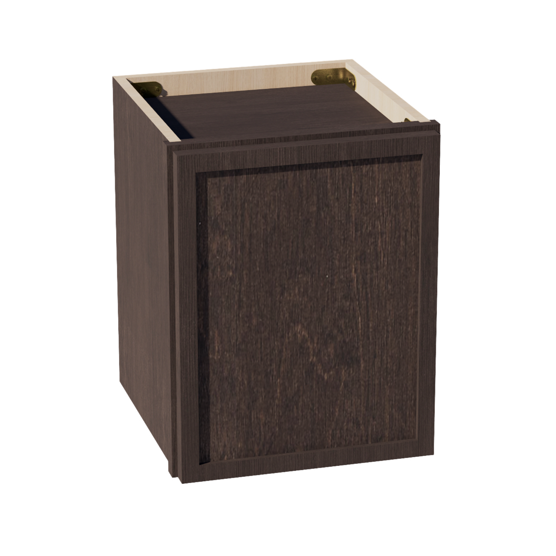 W1215-SSE  Wall Cabinet 1 Door & 2 Shelves - Slim Shaker Style - Espresso   12"W x 15"H x 12"D
