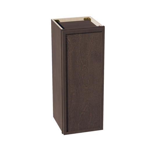 W1230-SSE  Wall Cabinet 1 Door & 2 Shelves - Slim Shaker Style - Espresso   12"W x 30"H x 12"D