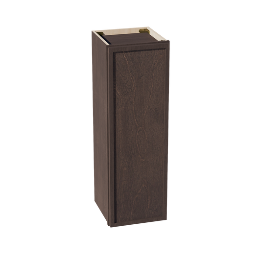 W1236-SSE  Wall Cabinet 1 Door & 2 Shelves - Slim Shaker Style - Espresso   12"W x 36"H x 12"D
