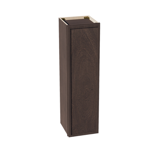 W1242-SSE  Wall Cabinet 1 Door & 2 Shelves - Slim Shaker Style - Espresso   12"W x 42"H x 12"D