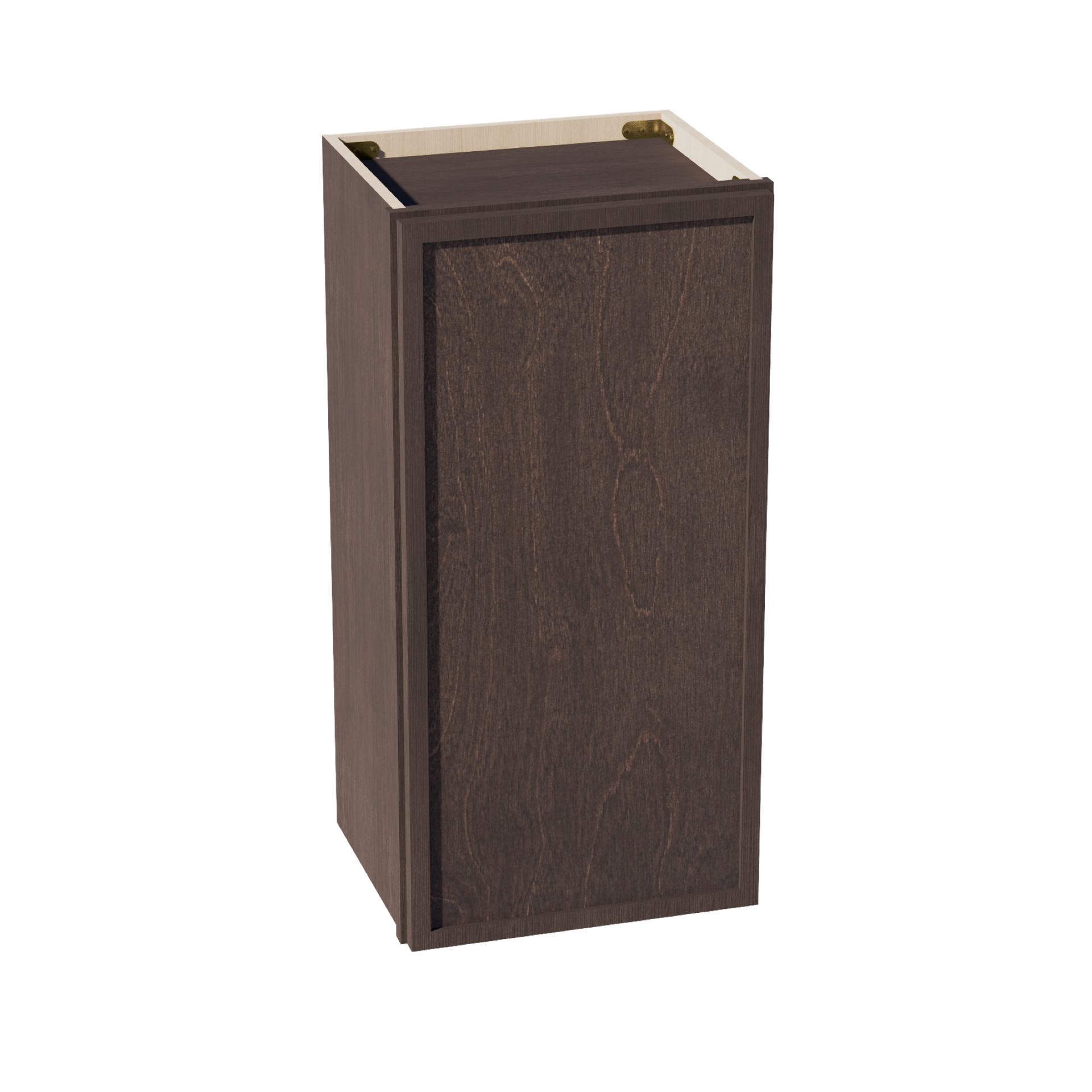 W1530-SSE  Wall Cabinet 1 Door & 2 Shelves - Slim Shaker Style - Espresso   15"W x 30"H x 12"D