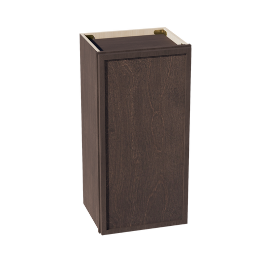 W1530-SSE  Wall Cabinet 1 Door & 2 Shelves - Slim Shaker Style - Espresso   15"W x 30"H x 12"D