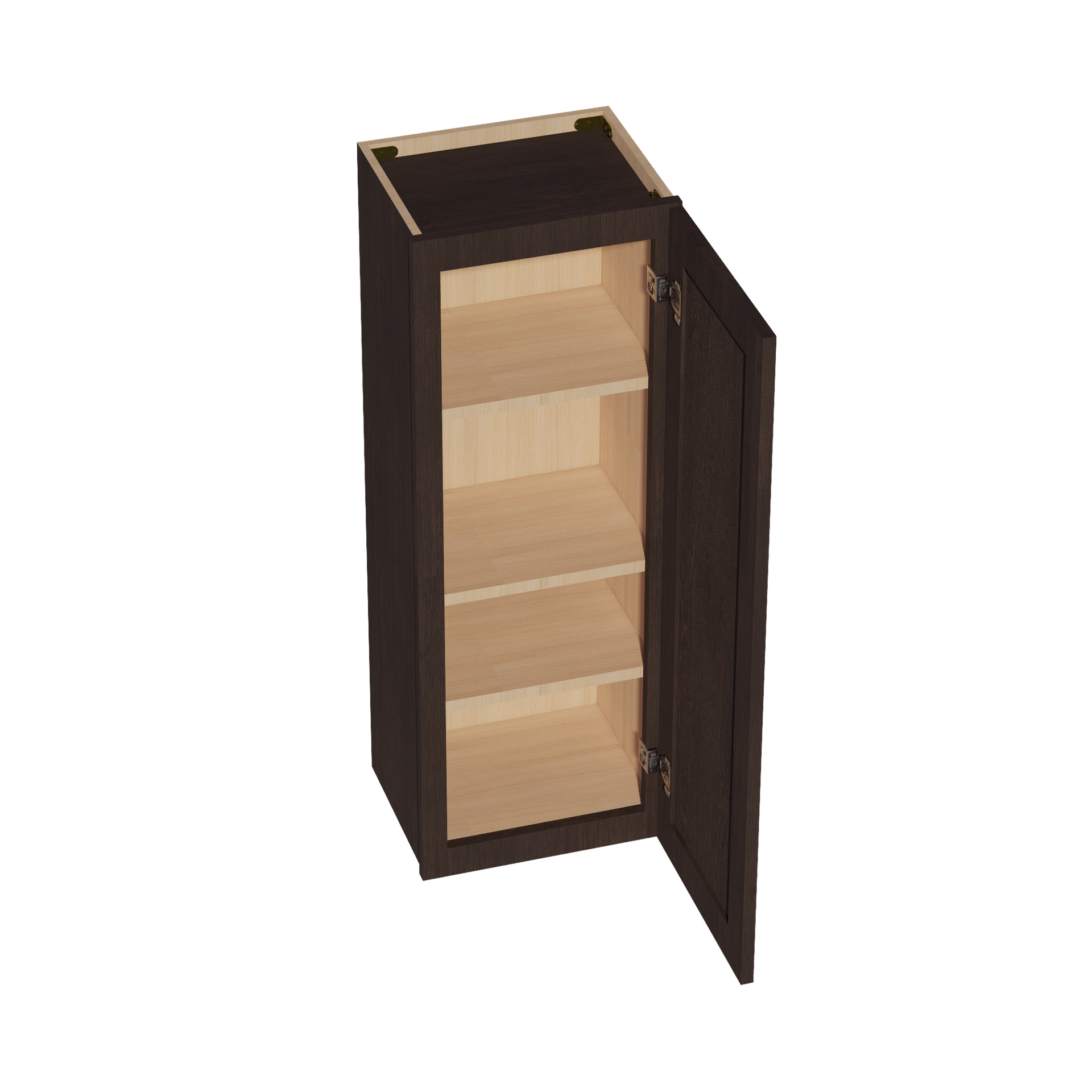 W1542-SSE  Wall Cabinet 1 Door & 2 Shelves - Slim Shaker Style - Espresso   15"W x 42"H x 12"D
