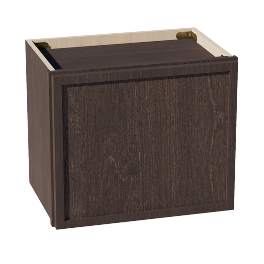 W1815-SSE  Wall Cabinet 1 Door & 2 Shelves - Slim Shaker Style - Espresso   18"W x 15"H x 12"D
