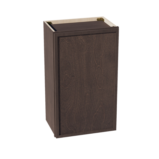 W1830-SSE  Wall Cabinet 1 Door & 2 Shelves - Slim Shaker Style - Espresso   18"W x 30"H x 12"D