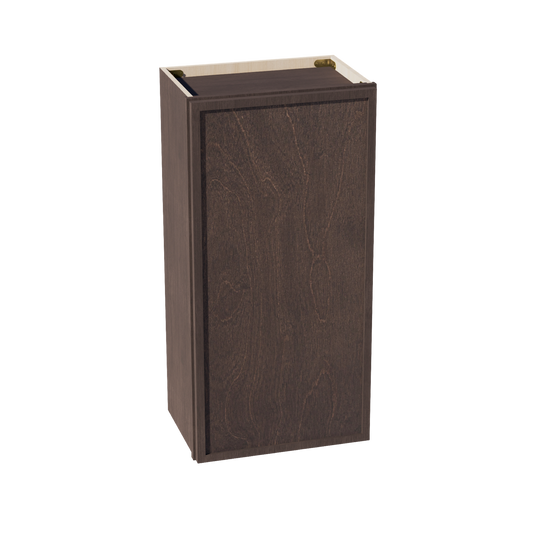 W1836-SSE  Wall Cabinet 1 Door & 2 Shelves - Slim Shaker Style - Espresso   18"W x 36"H x 12"D