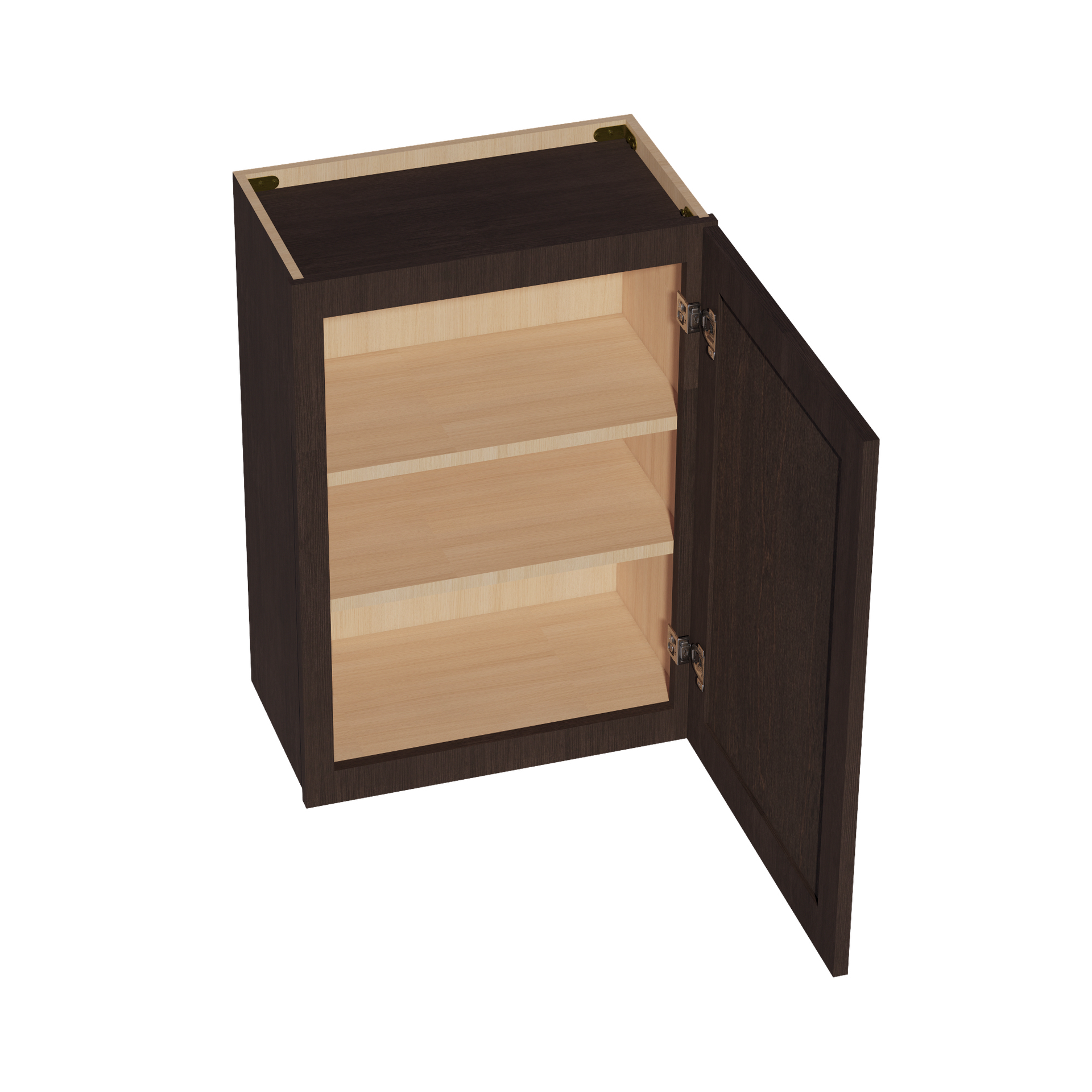 W2130-SSE  Wall Cabinet 1 Door & 2 Shelves - Slim Shaker Style - Espresso   21"W x 30"H x 12"D