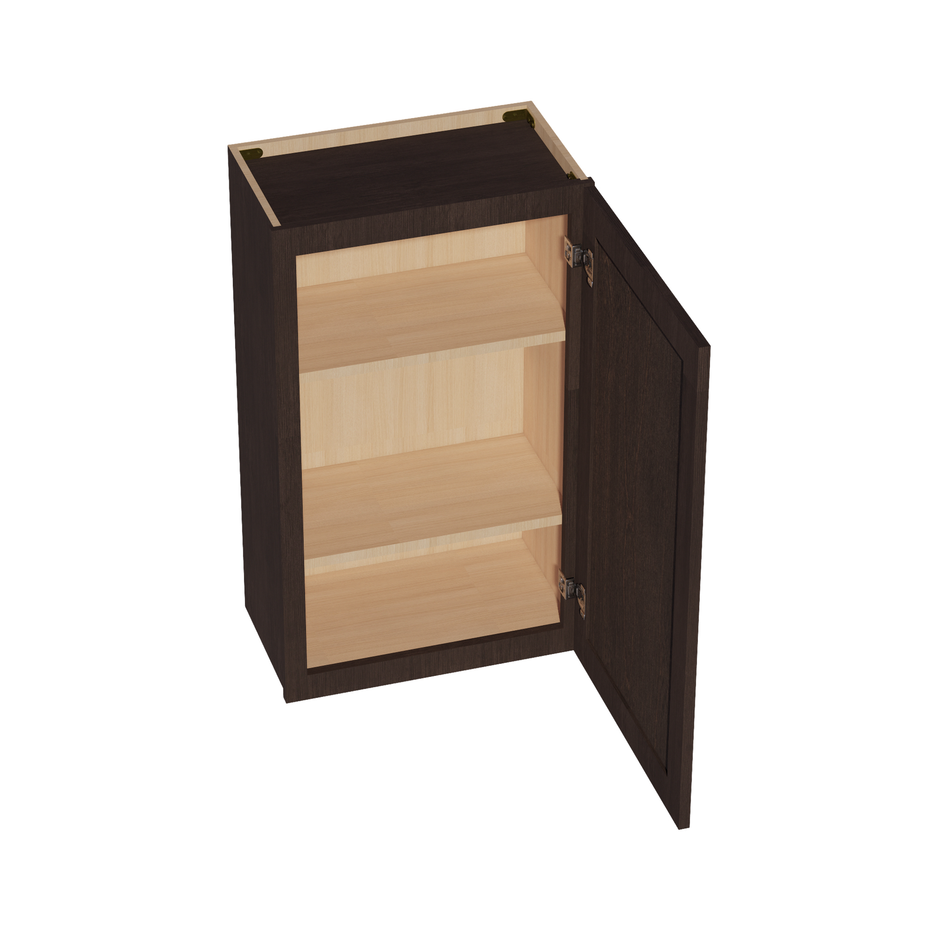 W2136-SSE  Wall Cabinet 1 Door & 2 Shelves - Slim Shaker Style - Espresso   21"W x 36"H x 12"D