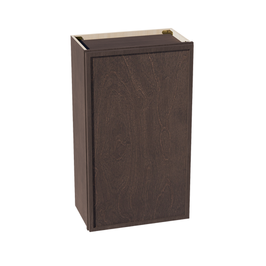 W2136-SSE  Wall Cabinet 1 Door & 2 Shelves - Slim Shaker Style - Espresso   21"W x 36"H x 12"D