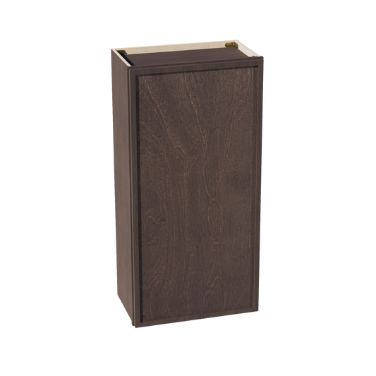 W2142-SSE  Wall Cabinet 1 Door & 2 Shelves - Slim Shaker Style - Espresso   21"W x 42"H x 12"D