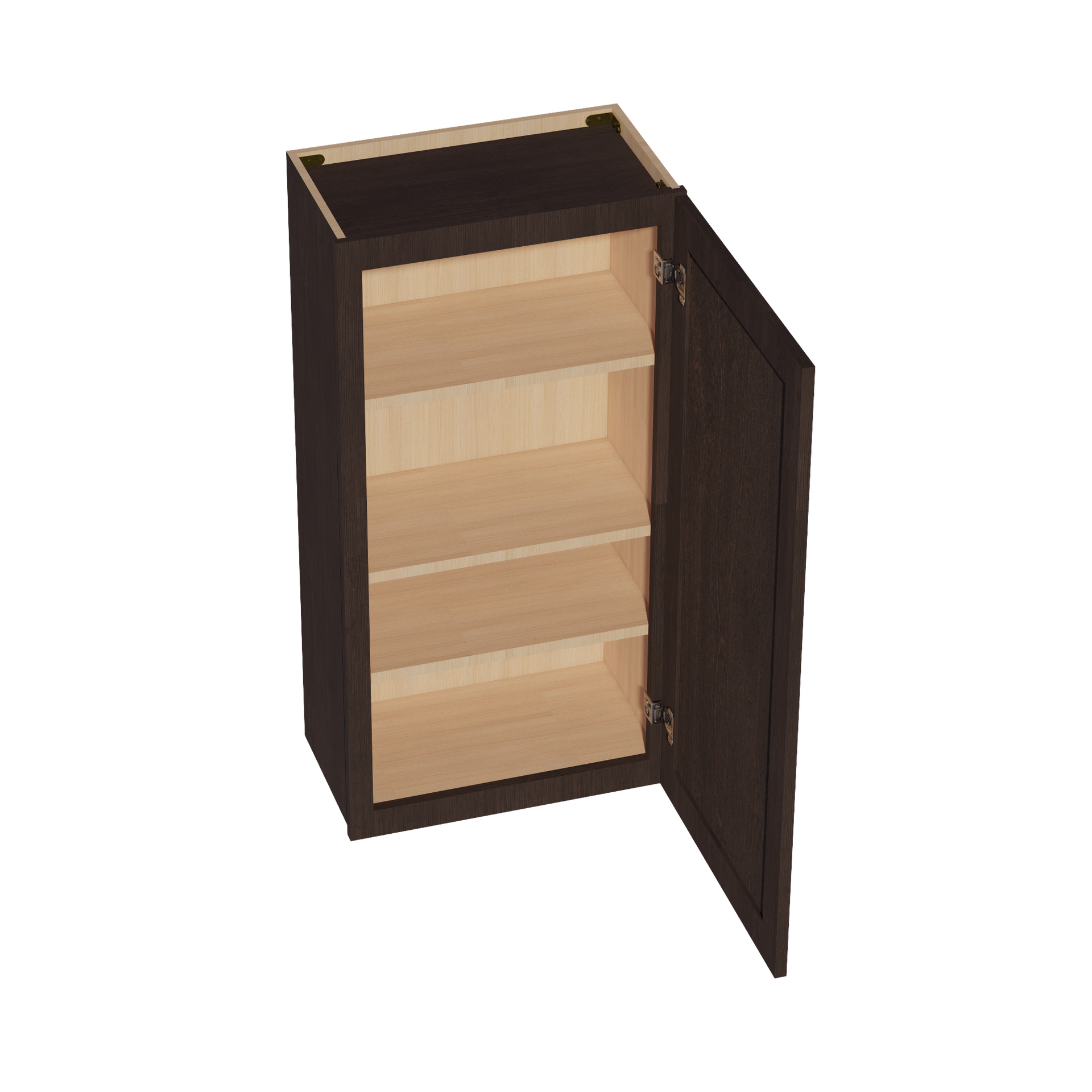 W2142-SSE  Wall Cabinet 1 Door & 2 Shelves - Slim Shaker Style - Espresso   21"W x 42"H x 12"D