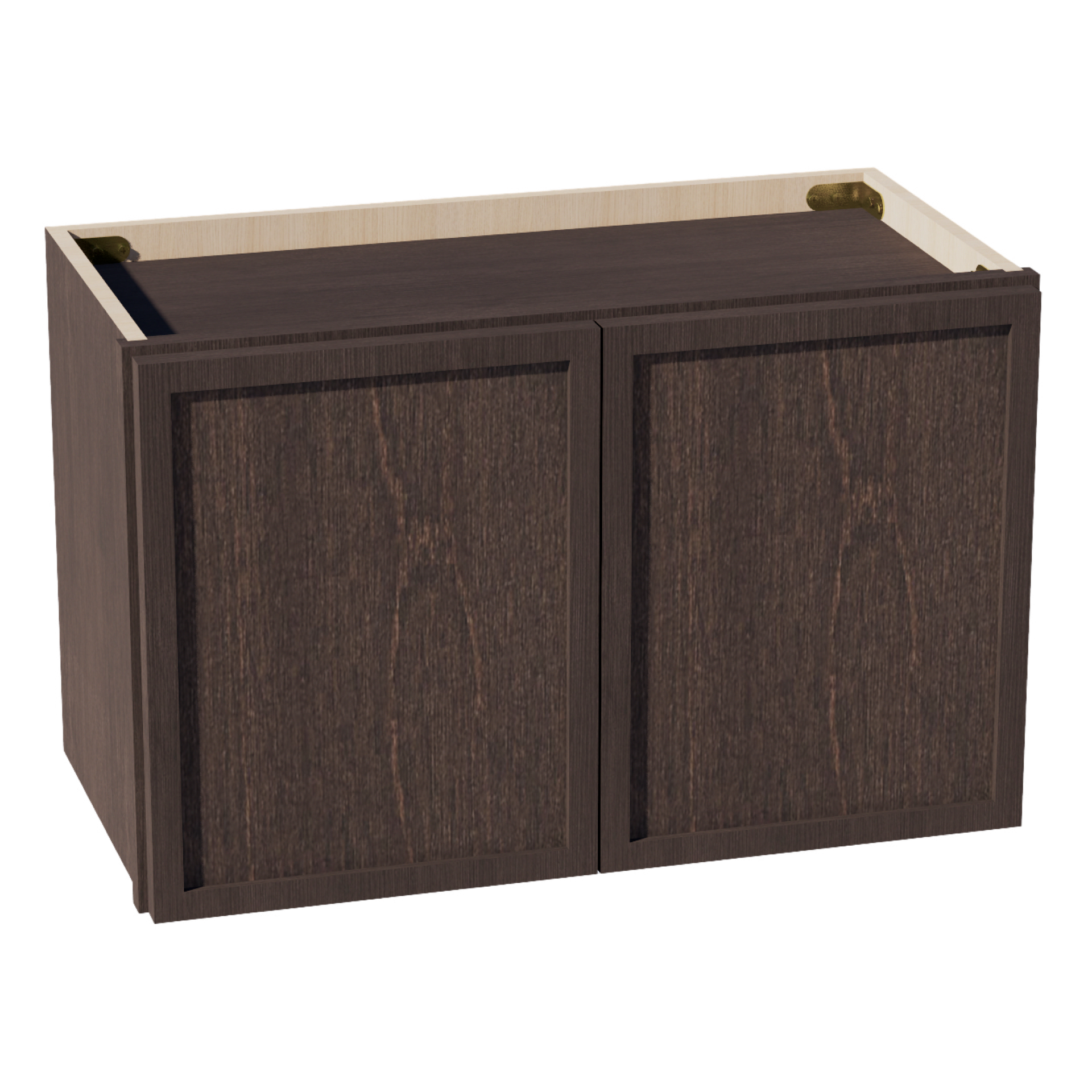 W2415-SSE  Wall Cabinet 2 Doors & 2 Shelves - Slim Shaker Style - Espresso   24"W x 15"H x 12"D