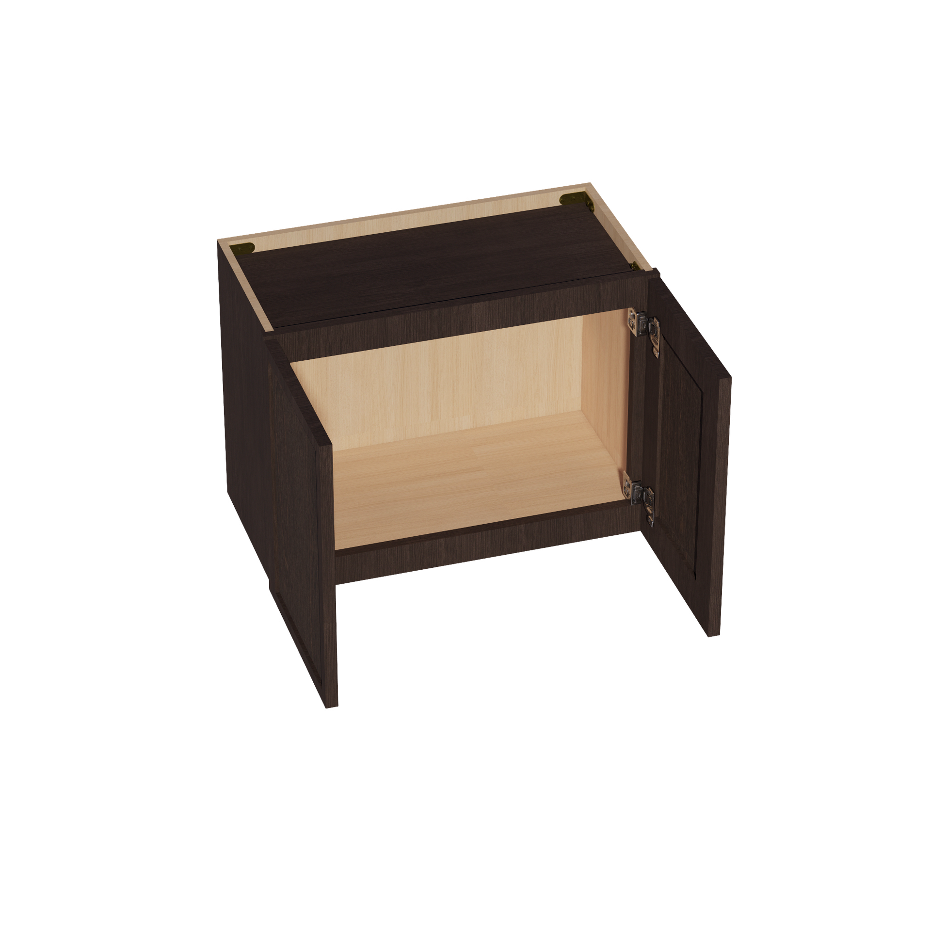 W2418-SSE  Wall Cabinet 2 Doors & 2 Shelves - Slim Shaker Style - Espresso   24"W x 18"H x 12"