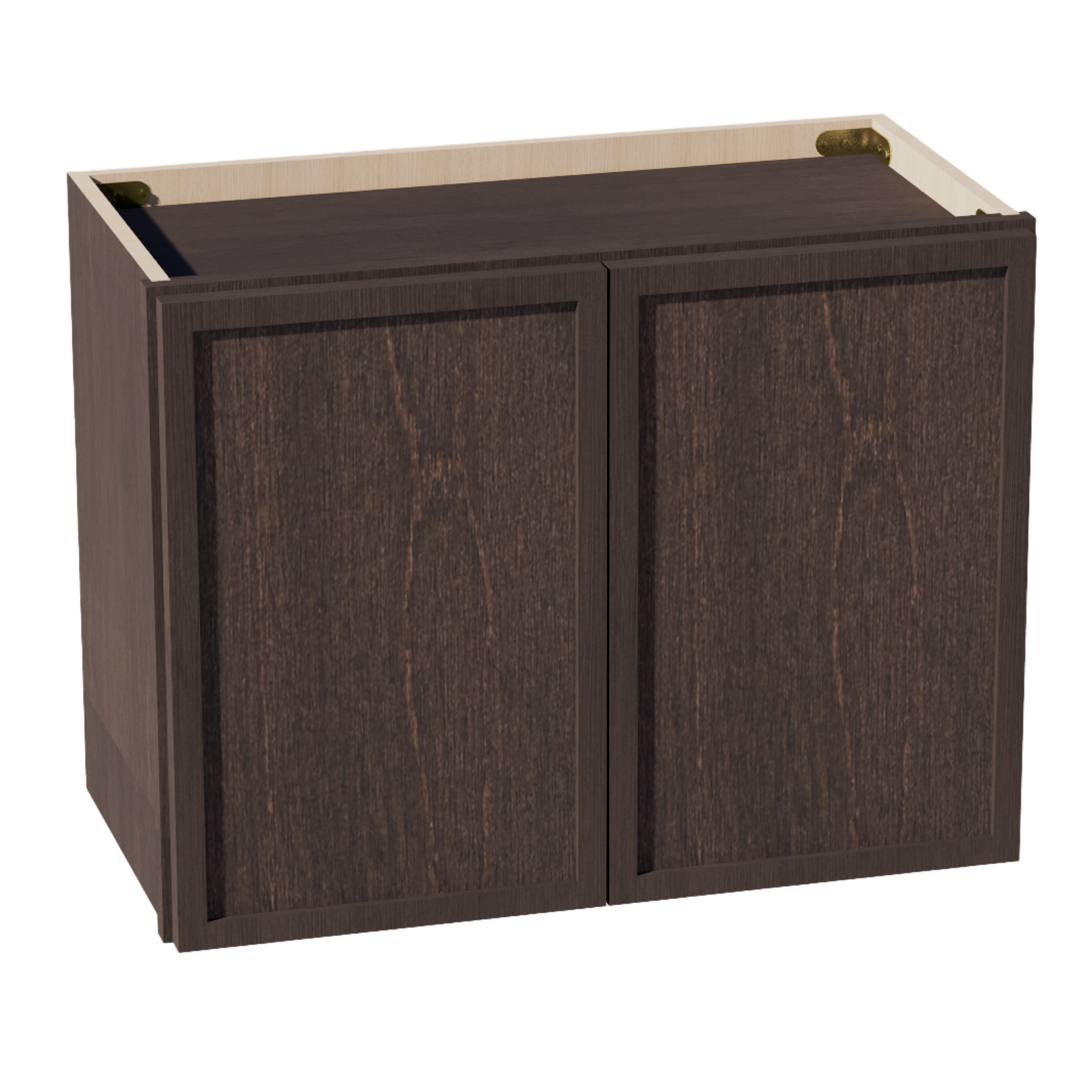 W2418-SSE  Wall Cabinet 2 Doors & 2 Shelves - Slim Shaker Style - Espresso   24"W x 18"H x 12"