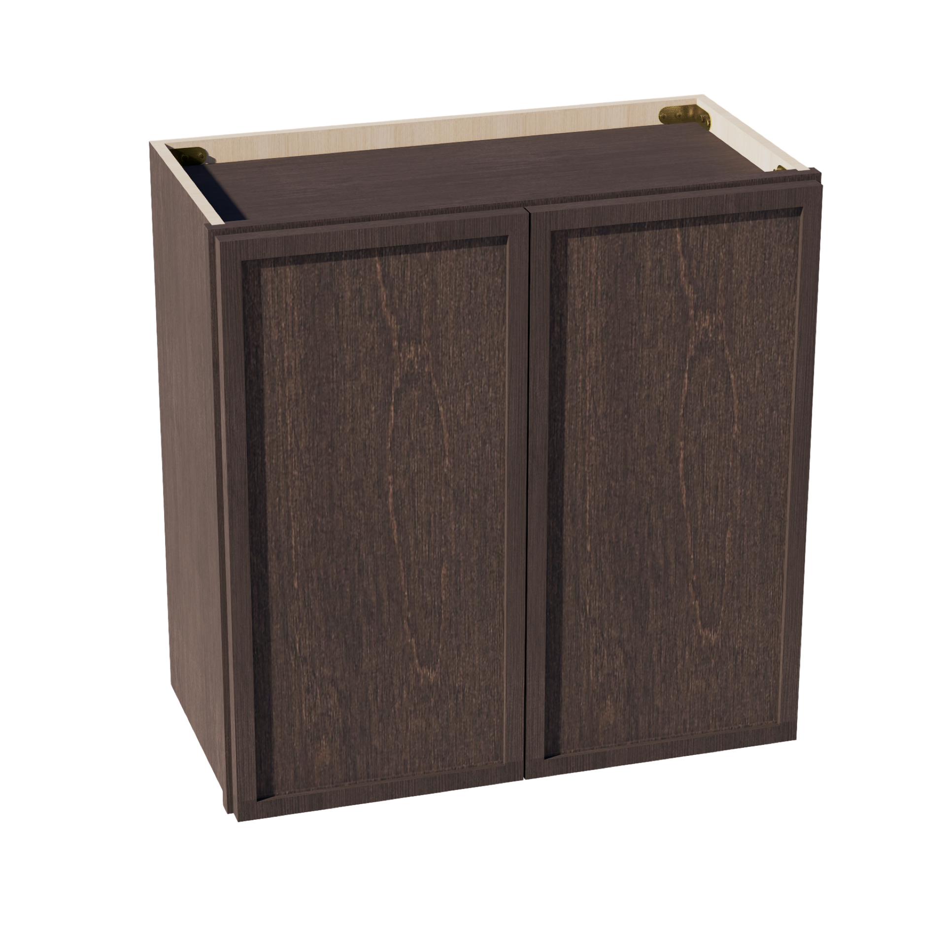 W2424-SSE  Wall Cabinet 2 Doors & 2 Shelves - Slim Shaker Style - Espresso   24"W x 24"H x 12"