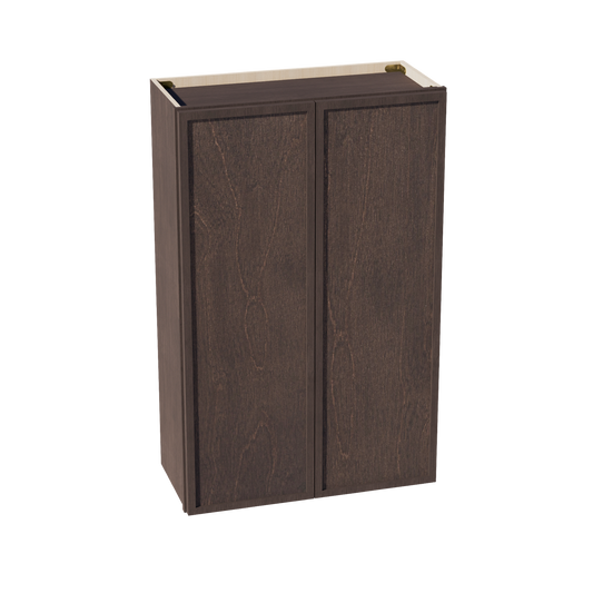 W2742-SSE  Wall Cabinet 2 Doors & 2 Shelves - Slim Shaker Style - Espresso   27"W x 42"H x 12"D