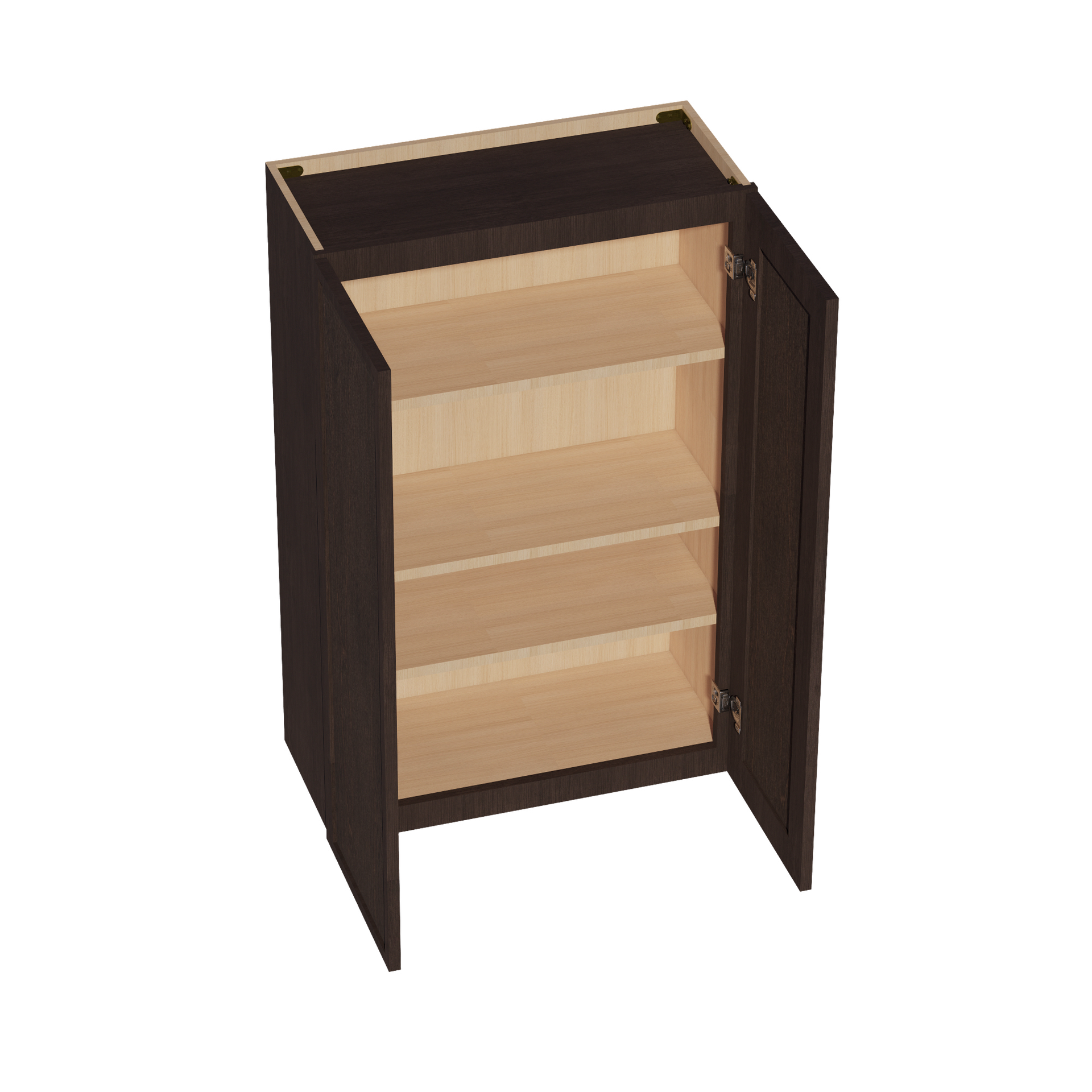 W2742-SSE  Wall Cabinet 2 Doors & 2 Shelves - Slim Shaker Style - Espresso   27"W x 42"H x 12"D