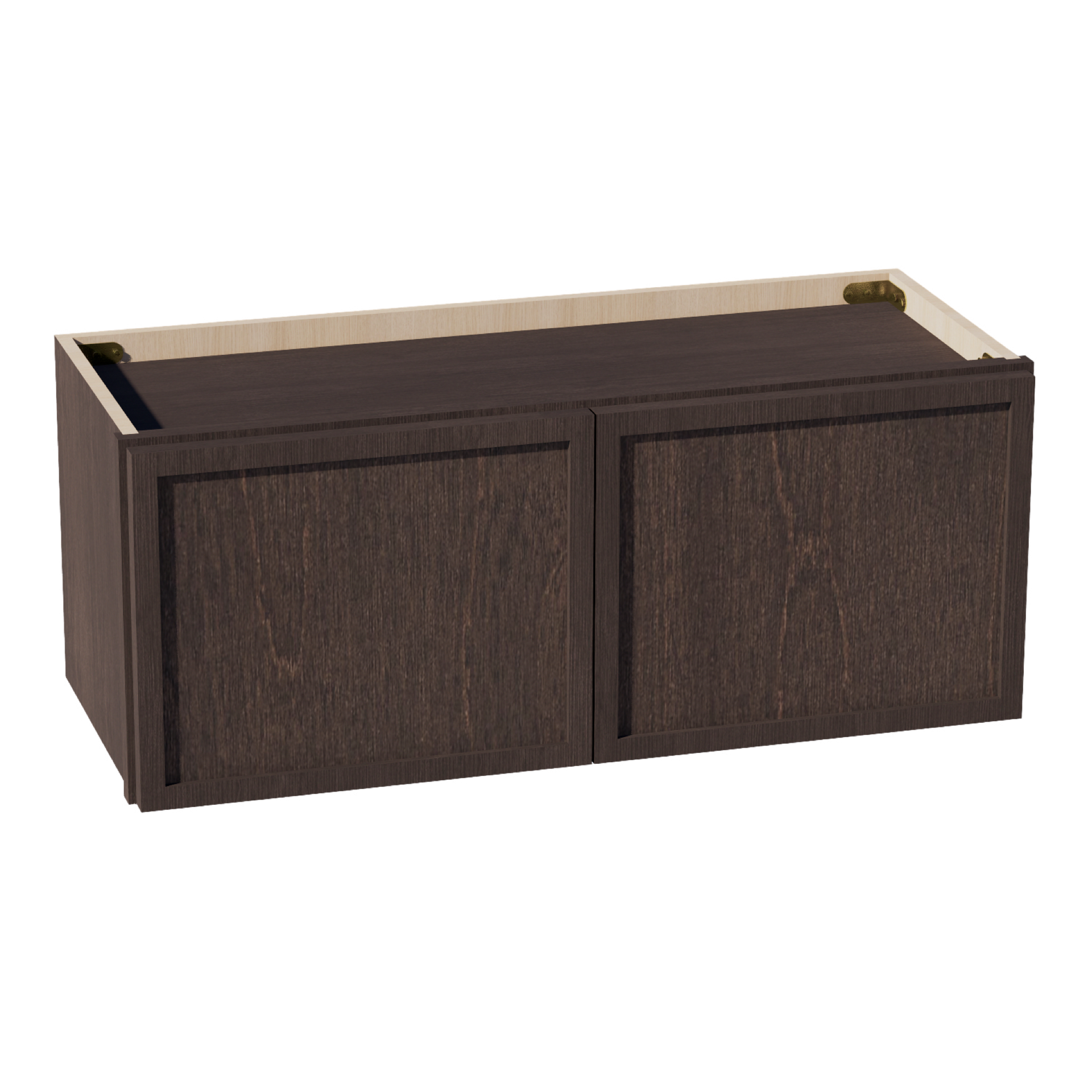W3012-SSE  Wall Cabinet 2 Doors & 2 Shelves - Slim Shaker Style - Espresso   30"W x 12"H x 12"D