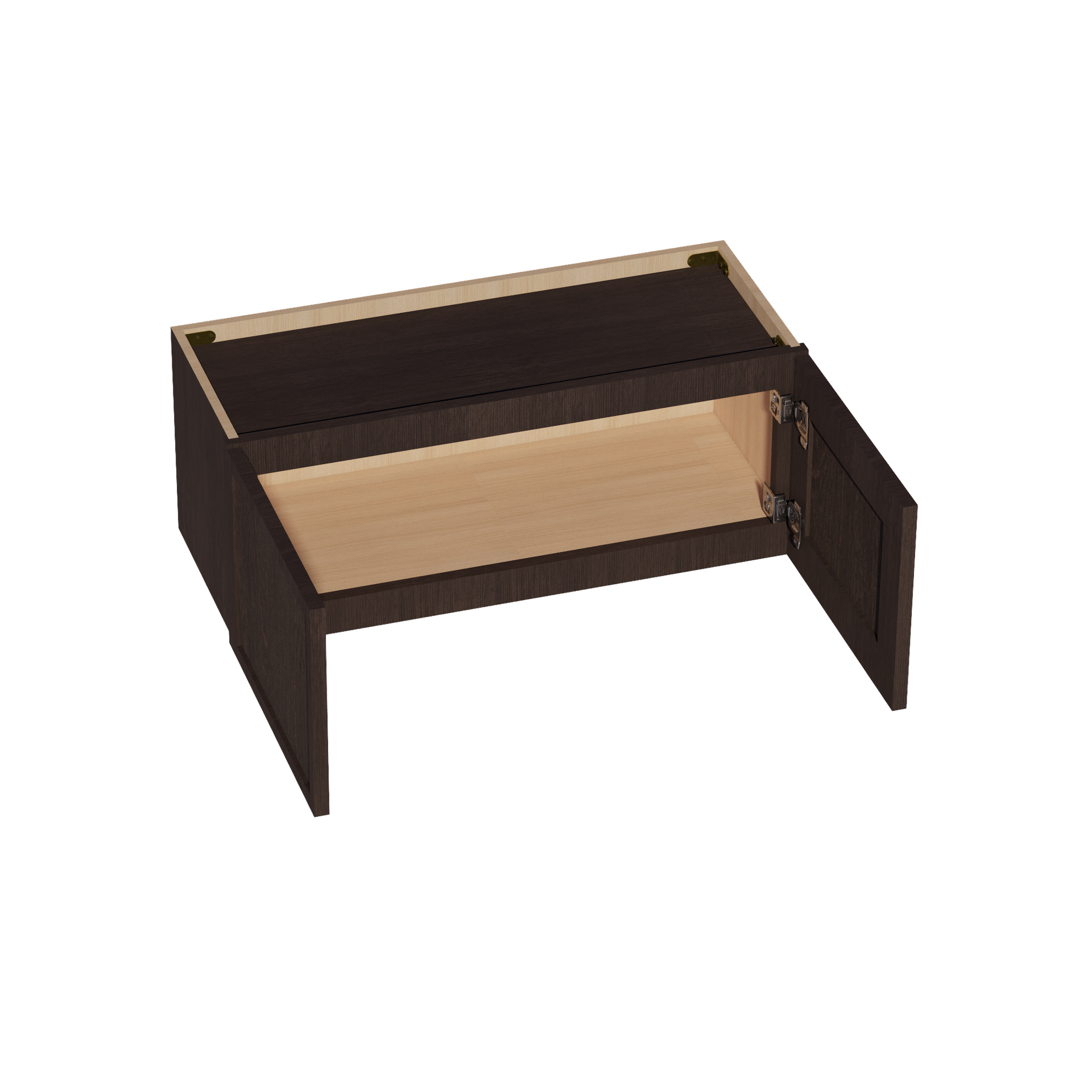 W3012-SSE  Wall Cabinet 2 Doors & 2 Shelves - Slim Shaker Style - Espresso   30"W x 12"H x 12"D
