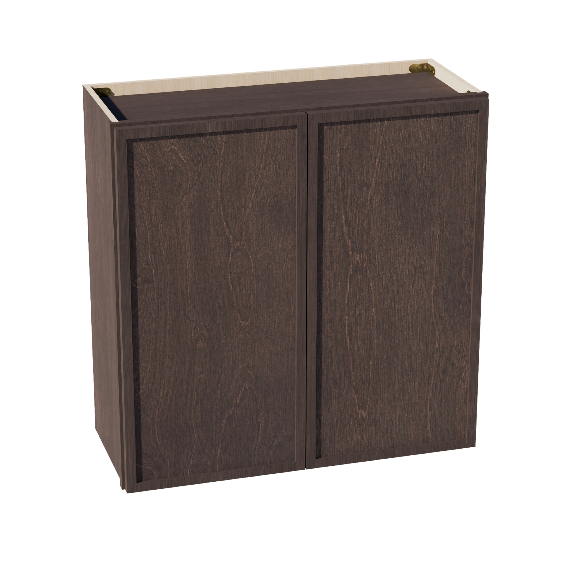 W3030-SSE  Wall Cabinet 2 Doors & 2 Shelves - Slim Shaker Style - Espresso   30"W x 30"H x 12"D